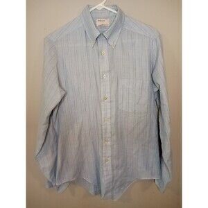 Vtg 70s ESSLEY Jon Maurice knit shirt USA Blue Stripes hipster retro size L